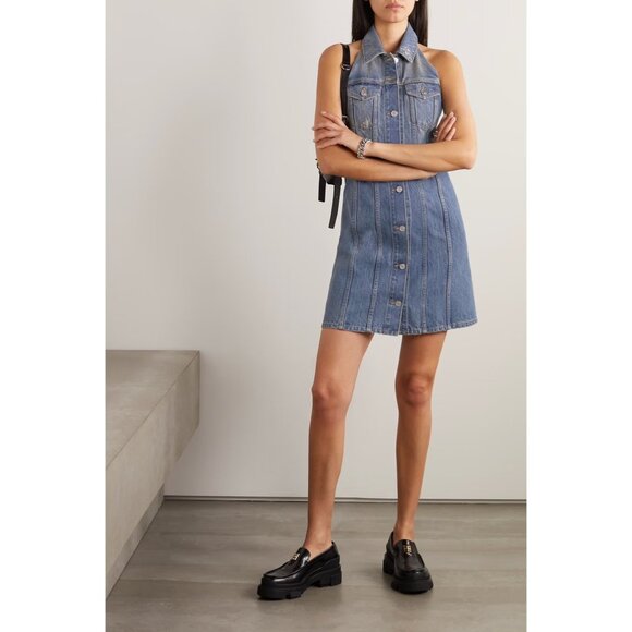 NWOT GIVENCHY Halter Button-Front Denim Mini Dress size 42/ US 6 - Picture 1 of 14